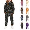 Kids Hoodie Set with Halloween Print – Long Sleeve Pullover and Pants for Boys Girls Holiday Party
