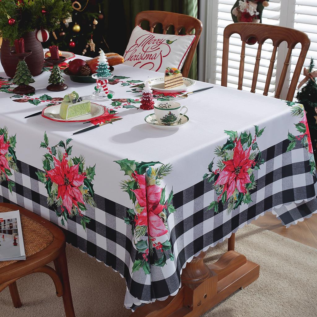 New Christmas Table Cloth Printed Rectangular Home Living Room Table Cloth Festive Party Atmosphere Beautification Decoration