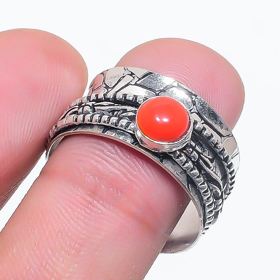 

Natural Carnelian Gemstone Handmade 925 Sterling Silver Jewelry Ring Size 9 I8A63