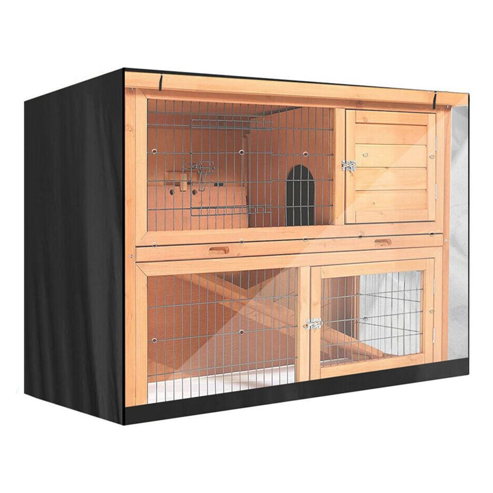 Transparent Front Curtain Rabbit Hutch Cover Easy Observation for Pets