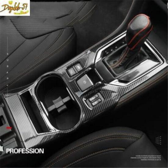 Carbon Fiber Gear Shift Box Panel Cover Trim Fit For Subaru Crosstrek XV 2018-22