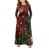 Girls' Maxi Dress - Long Sleeve Pocket Dress Christmas Day