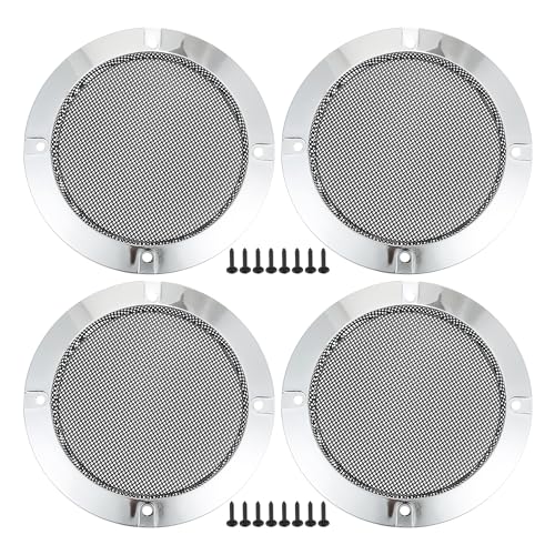 

ACROPIX Универсальная 4 Защитная сетка для автомобильного динамика Круглая 4 дюйма Аудиодинамик Сабвуфер Защитная крышка Чехол Крепление Винты Железо Серебристый тон - Набор о