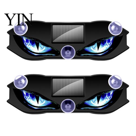 Universal Car Lighting Kit Solar Devil Eyes Light for Windshield, Window Warning Sign with Three Smart Modes, Atmosphere LED Digital Panel,