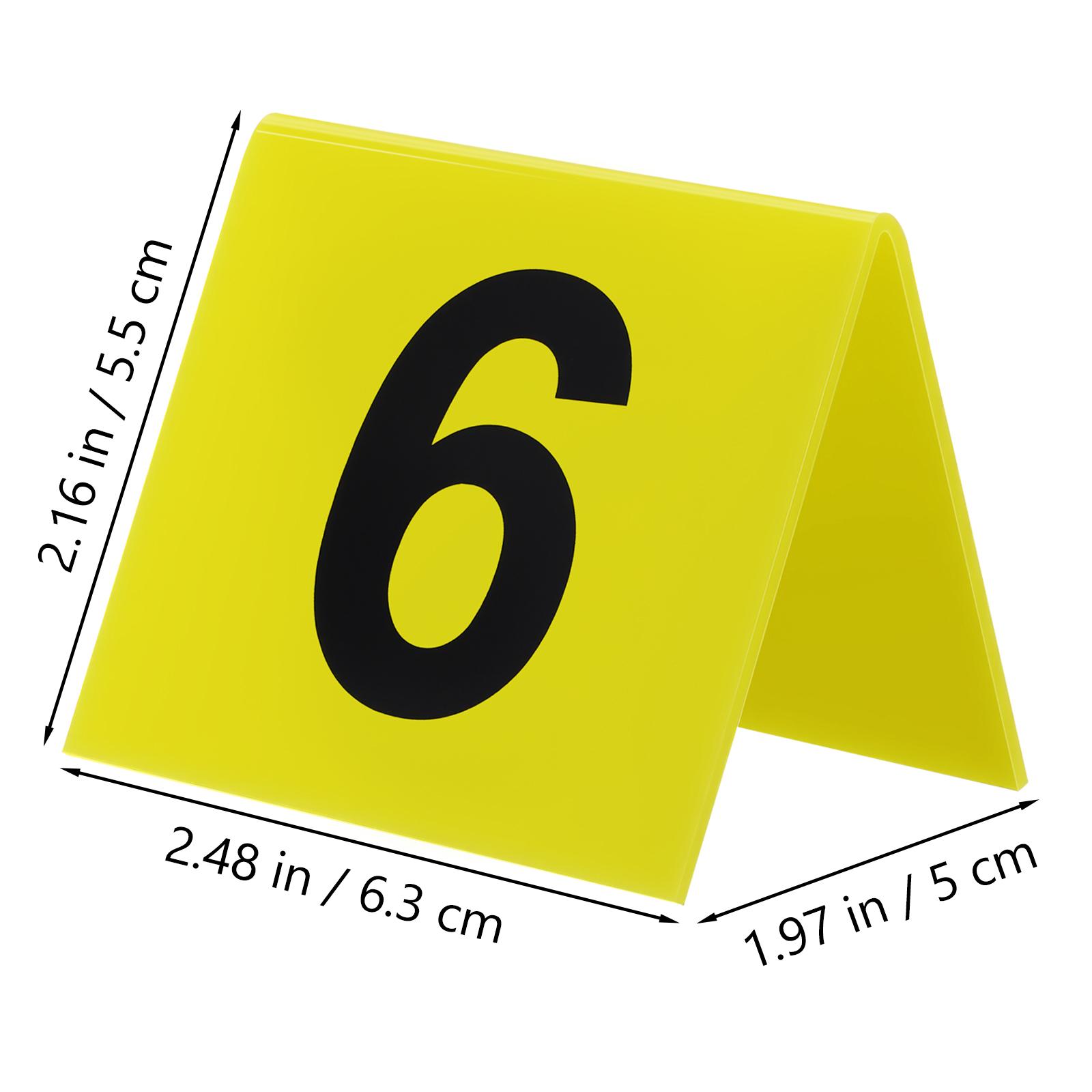 10Pcs Acrylic Table Numbers Number Markers Reusable Double Sided Restaurant Crime Scene Evidence Marker Crime Scene Markers жёлтый