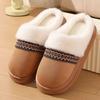 **Autumn Winter Cotton Slippers Women Indoor Home Plush Warm Couple Outdoor Wear Thick Sole Wear-Resistant Fuzzy Slippers Men**