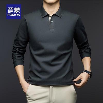 Men's Pure Cotton Loose Casual Long-Sleeve Polo Shirt