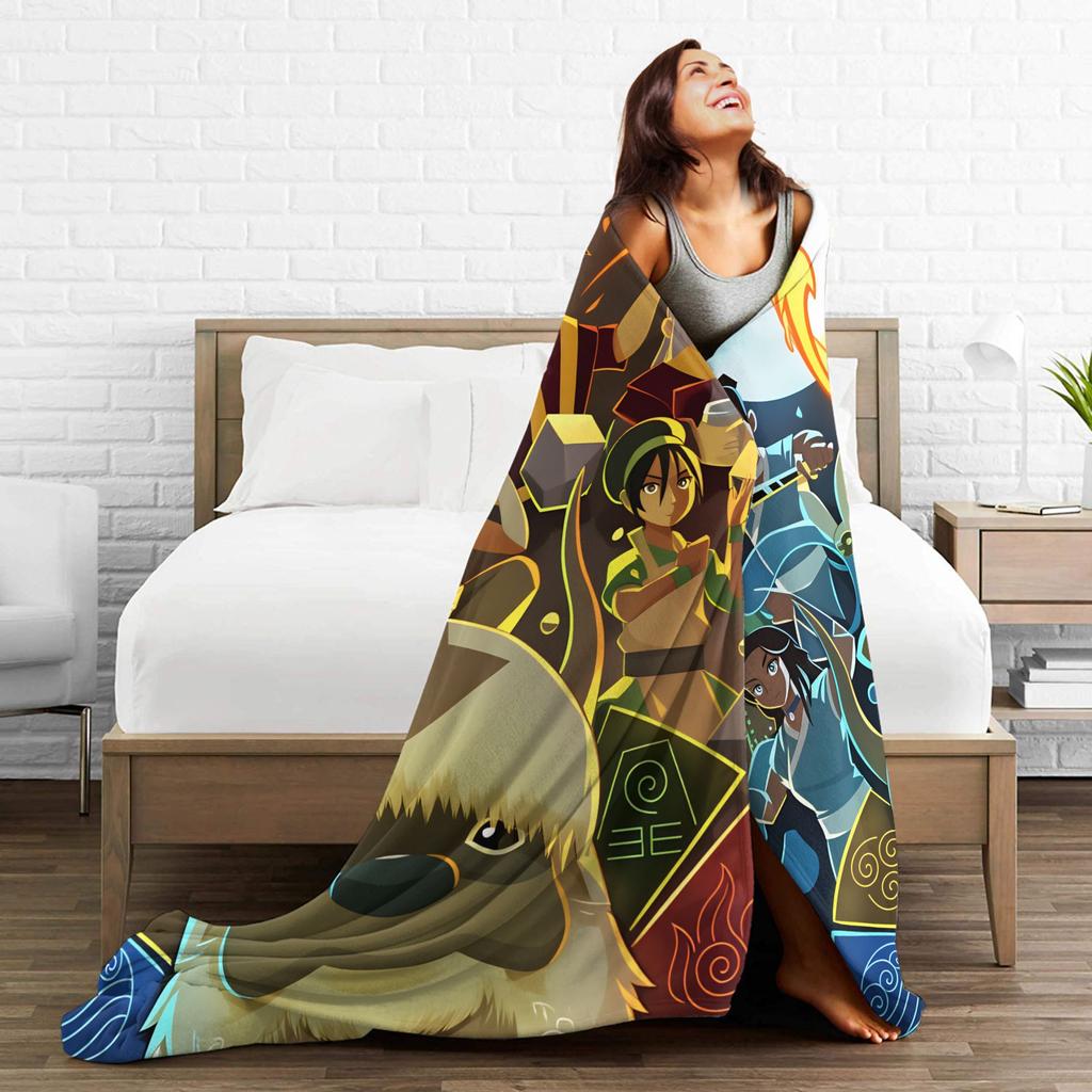 Anime Avatars The Last Airbender Plush Blanket Kids Flannel Bedding Throws For Couch Chair Soft Quality Bedspread