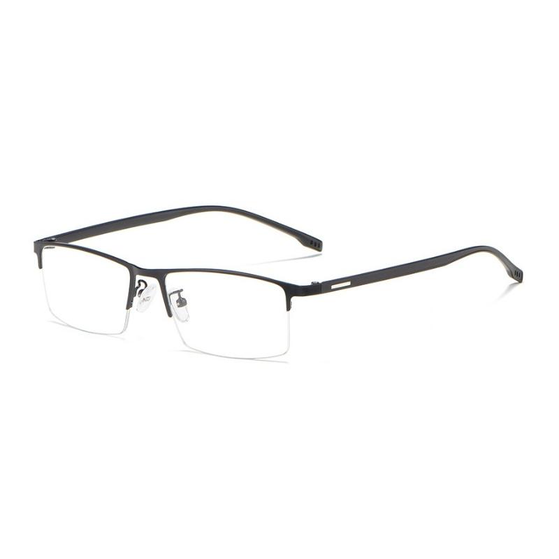 Ultra-Light Metal Alloy for Men Business Half Frame Myopia Hyperopia Astigmatism Anti Blue Light Prescription Optical Glasses
