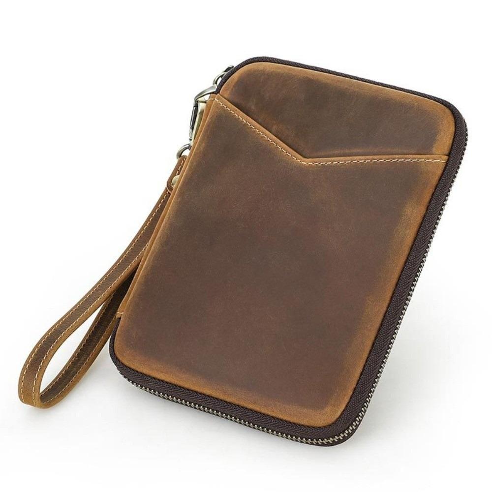 Genuine Leather Pen Case Vintage Stationery Case School Supplies Pencil box  Student