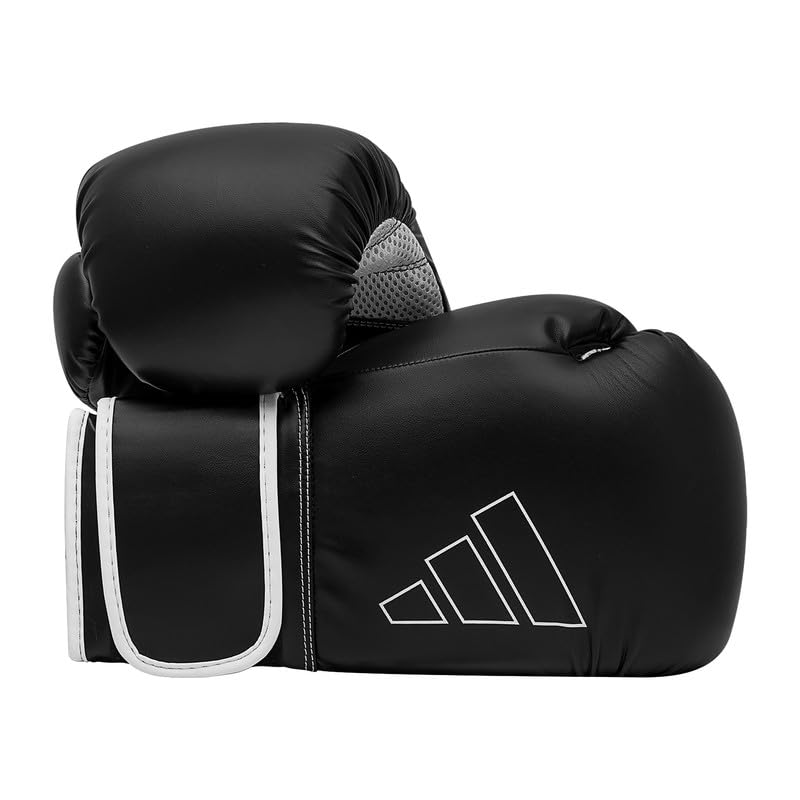 adidas Boxing Gloves Hybrid 80 FLX Gloves Boxing Kickboxing Fitness Black x 3.0 //Sparring (8oz, White)