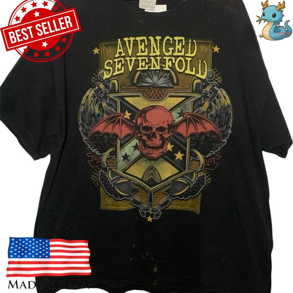 A7X Avenged Sevenfold Футболка Перепечатка Рок Метал City of Evil 15-я годовщина Унисекс Футболка M