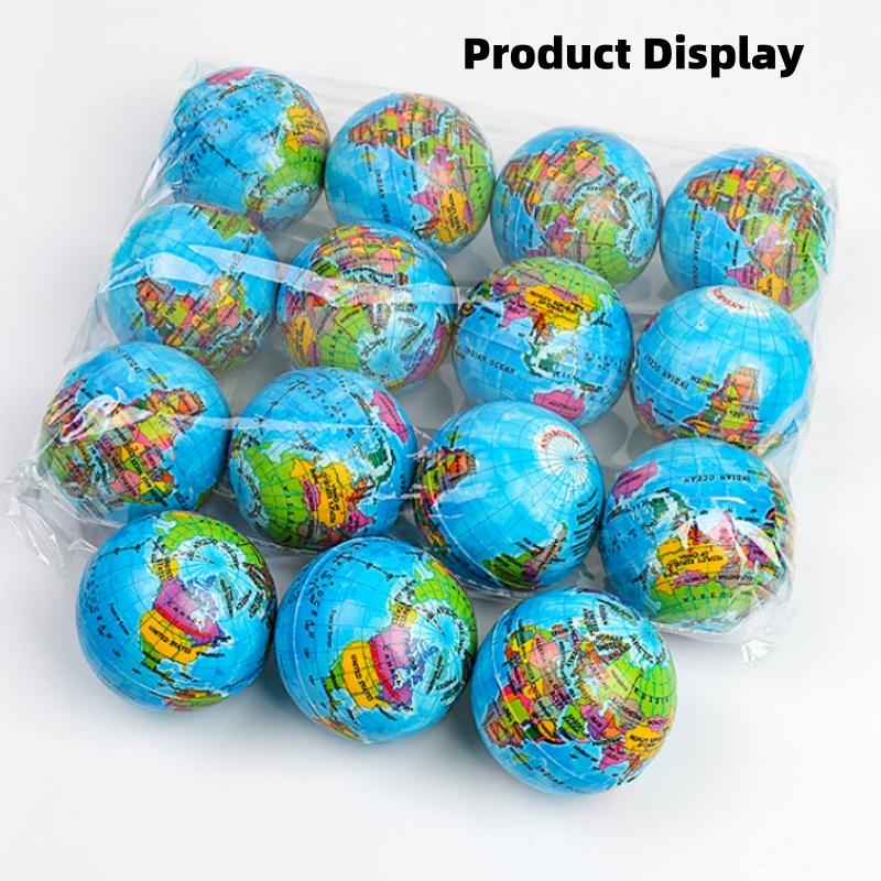 6/12Pcs Mini Earth Stress Balls Pu Globe Finger Exercise Squeezable Educational Science Foam Juguetes Antiestrés Gift For Adults