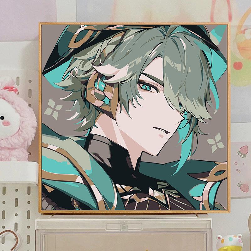 Kit Pittura ad Olio Digitale Anime Demon Slayer Fai da Te per Bambini