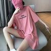 New Arrivals Open Run Women Oversized Round Neck Long Sleeve LeTTering T shirT