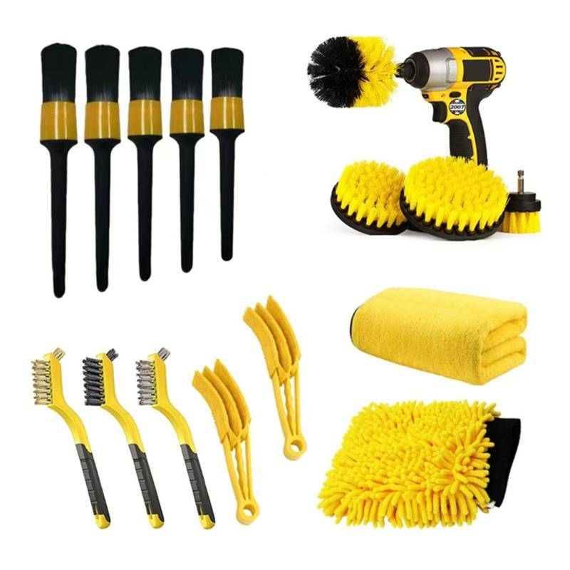 Car Cleanings Set Car Set for Interior and Exteriors Car Washing Set with Brushes Polishing Sponges Cleanings