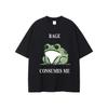 Wut verzehrt mich Frosch Lustiges Meme T-Shirt Herren Damen Naturfreund Alberne Frösche Retro T-Shirts Männlich Lässig Weiche Baumwolle T-Shirt Oberteile