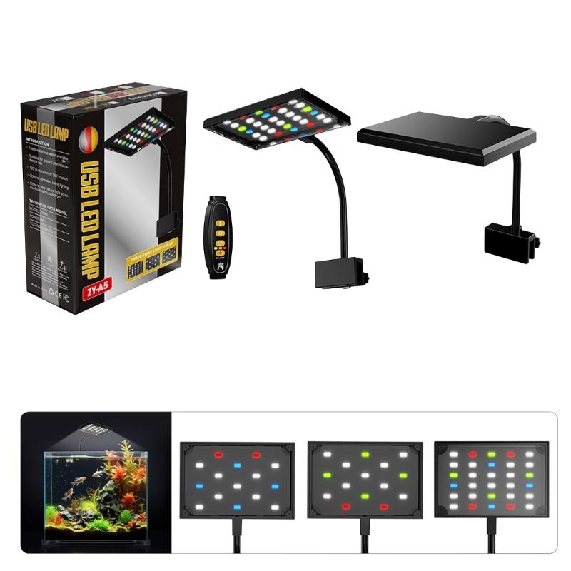 

USB Светильник для аквариума с функцией таймера 3 режима освещения 10 уровней яркости для аквариумов с рыбами и растениями Низкоэнергетический светодиодный