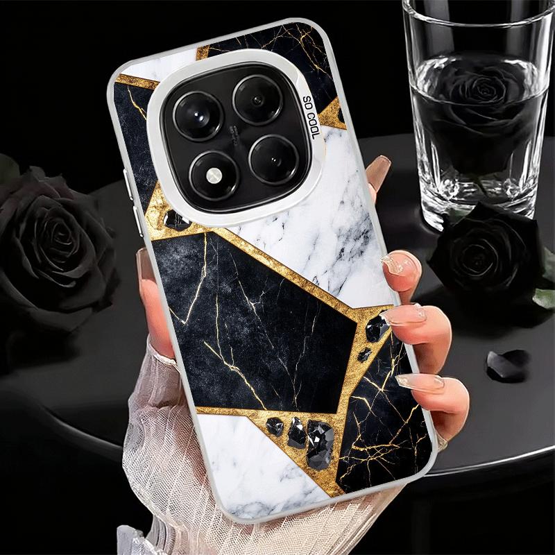 Geometric Marble Pattern Shockproof Phone Case for Xiaomi Redmi Note 15 14 13 12 Pro Plus 11 11S 11T 5G Cover Anti Fall Fundas
