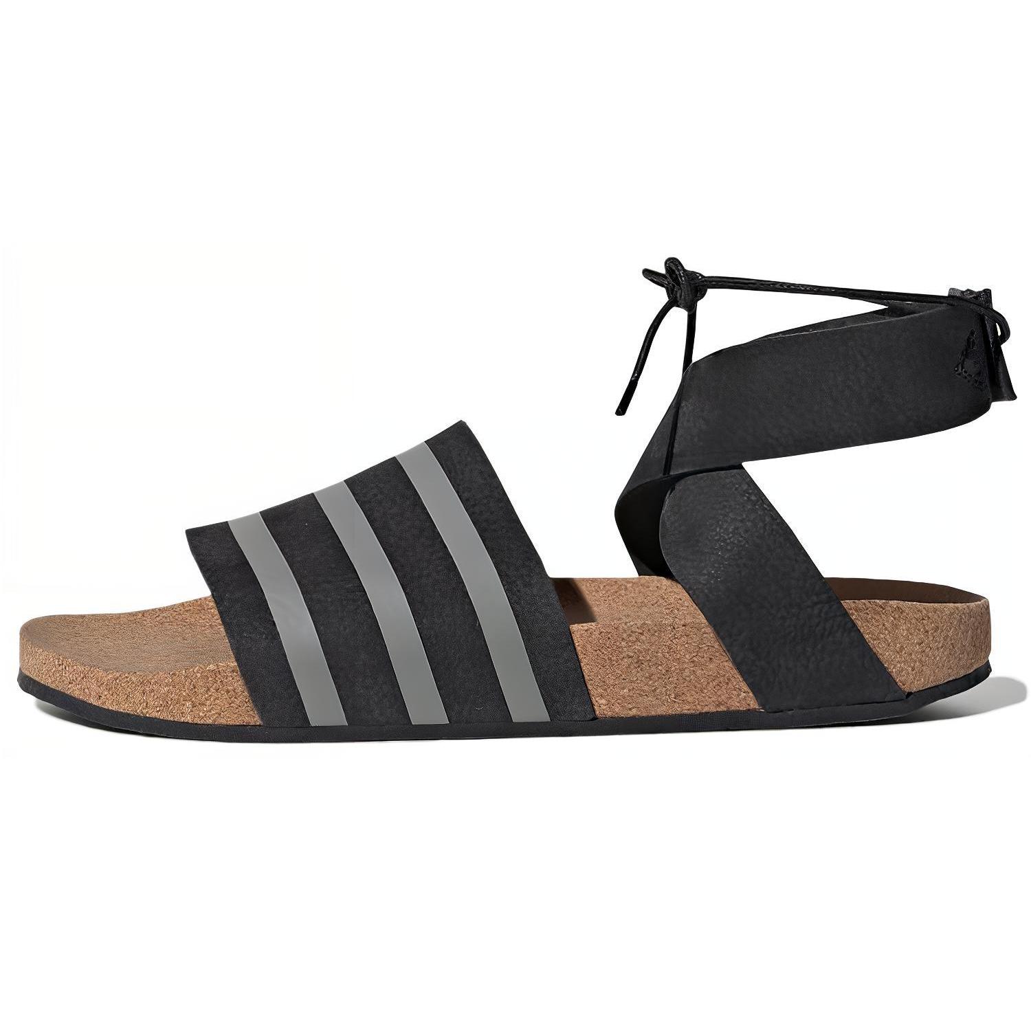 

adidas Женские сандалии Adilette с ремешком на щиколотке Черный Серый EG3850 36⅔