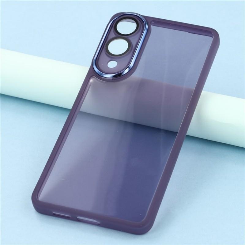 For Samsung Galaxy S25 Edge TPU Case WANLONFENG DKSM Series Electroplated Frame Back Cover with Tempered Glass