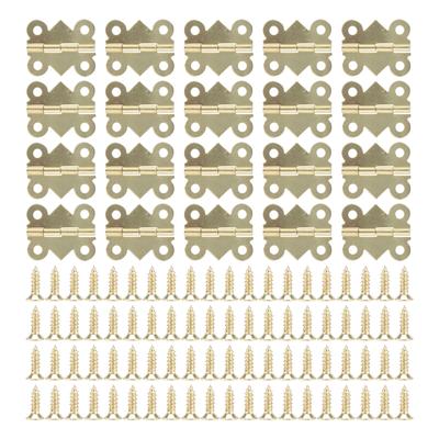 20 Set Hinge Iron Material Screw Mounting Wooden Box Cabinet Door Activity Device 25x20mm