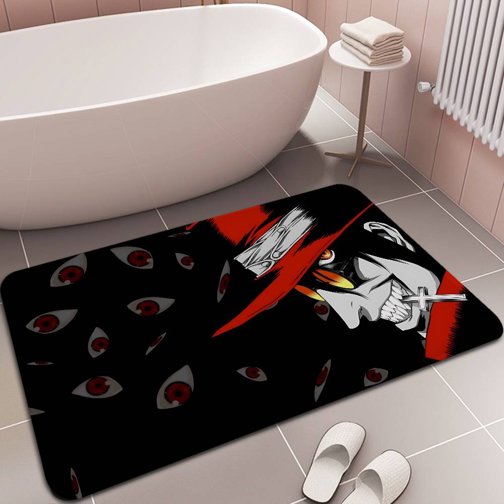 Horror Anime H-Hellsing Floor Mat Rectangle Anti-slip Home Soft Badmat Front Door Indoor Outdoor Mat Welcome Doormat