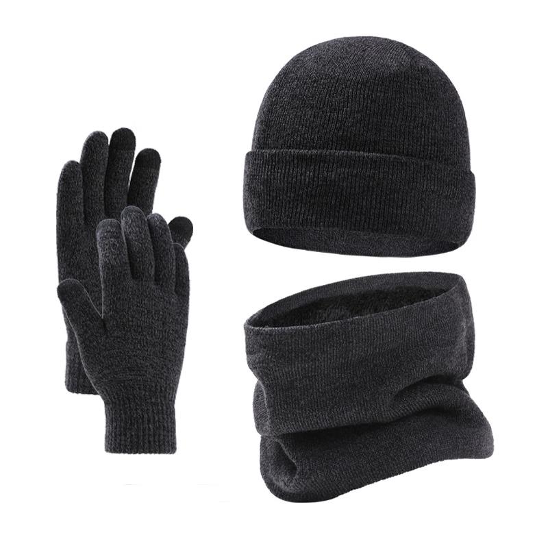 Huinubi Men's Winter Knit Hat, Scarf, and Gloves Set