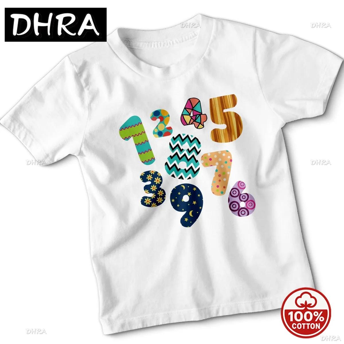 Colorful Numbers Day 19 Kids Learning Counting Unisex Childrens TShirt Graphic Para Hombre Comfy Tee Graphic Minimalist Casual S