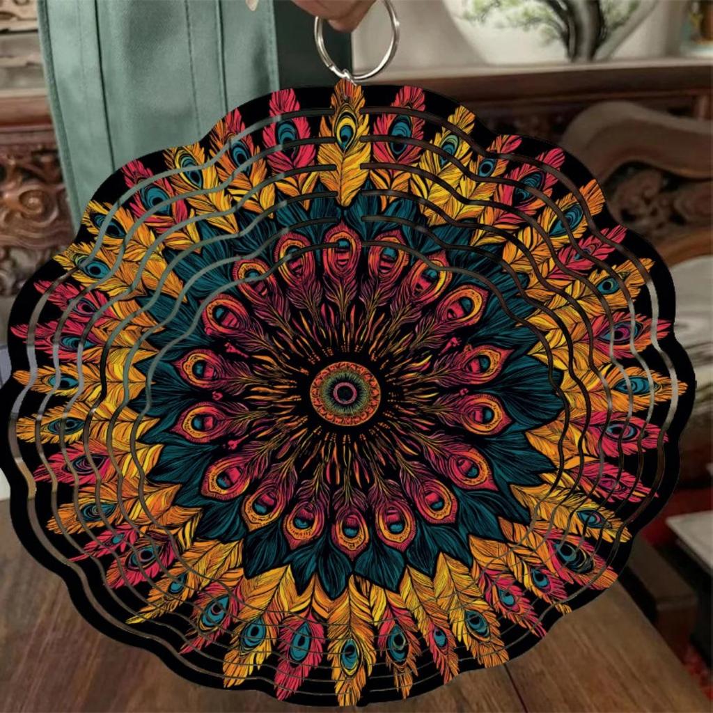 10 Inch Wind Spinner Artistic Hanging Decor with 360 Rotating Hook for Balcony Garden Spring Summer Outdoor Decoration Creative Gift Idea