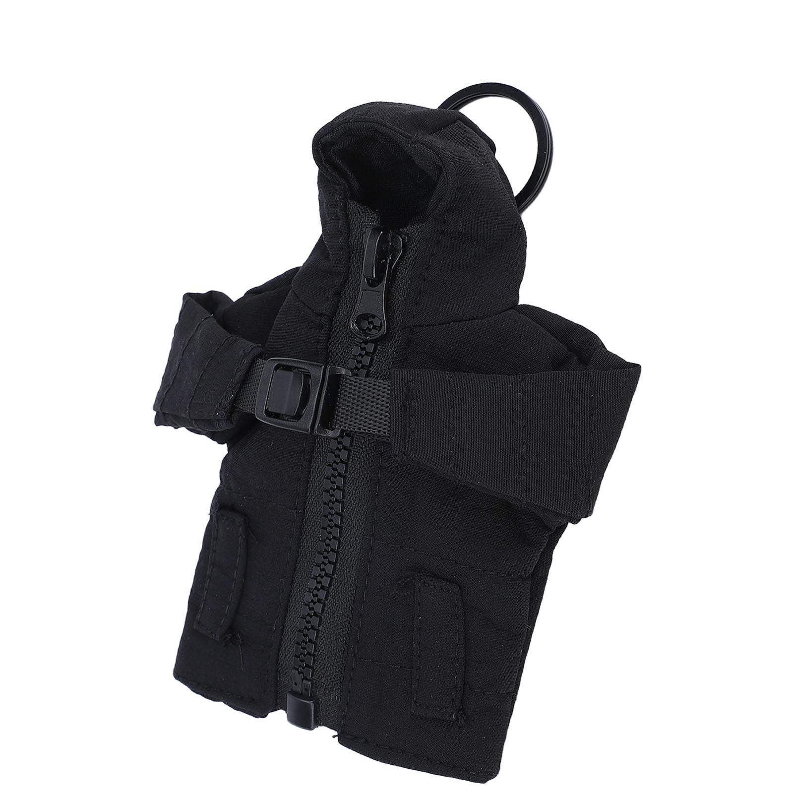 

Down Coat Key Chain Cool Jacket Keychain with Unique Funny Innovative Multi Functional Black