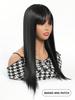 Synthetic Long Straight Topper Hair Piece With Bangs Head Overhead Natural Replacement Cover Hair Heat Resistant For Women Fake Hairpiece