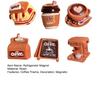 6Pcs Coffee Theme Refrigerator Magnet Resin Decorative Fridge Magnet Memo Notes Photo Holder for Home Kitchen