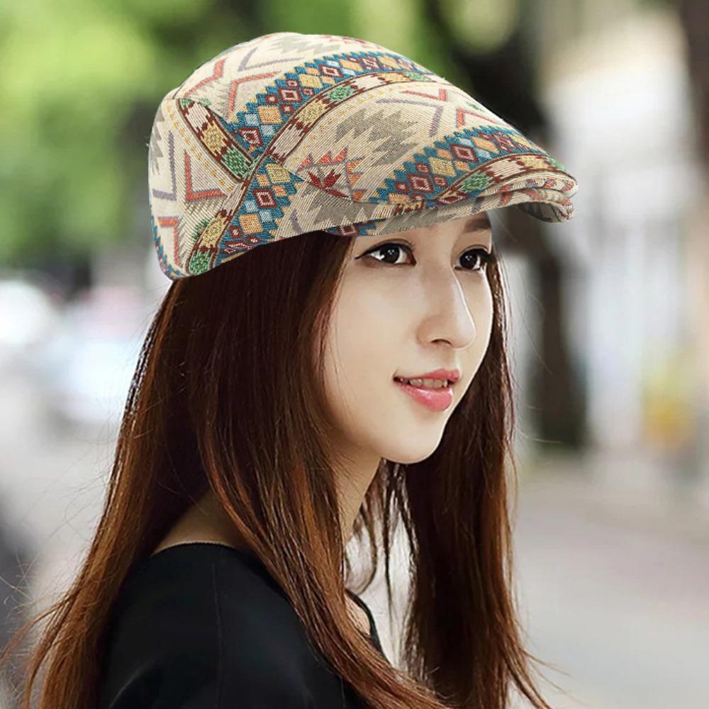 

Adjustable Ethnic Style Berets Hat Painter Newsboy Flat Cap Fashion Retro Newsboy Caps Men Women чорний