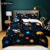 Spacecraft Duvet Cover For Boys Kids Astronomy Bedding Set Microfiber Outer Space Adventure Colorful Spacecraft King Quilt Cover