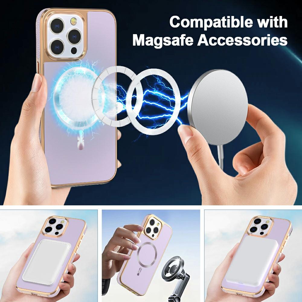 For iPhone 15 Pro Max Magnetic Case Electroplating Anti-Drop TPU+PC Phone Back Cover