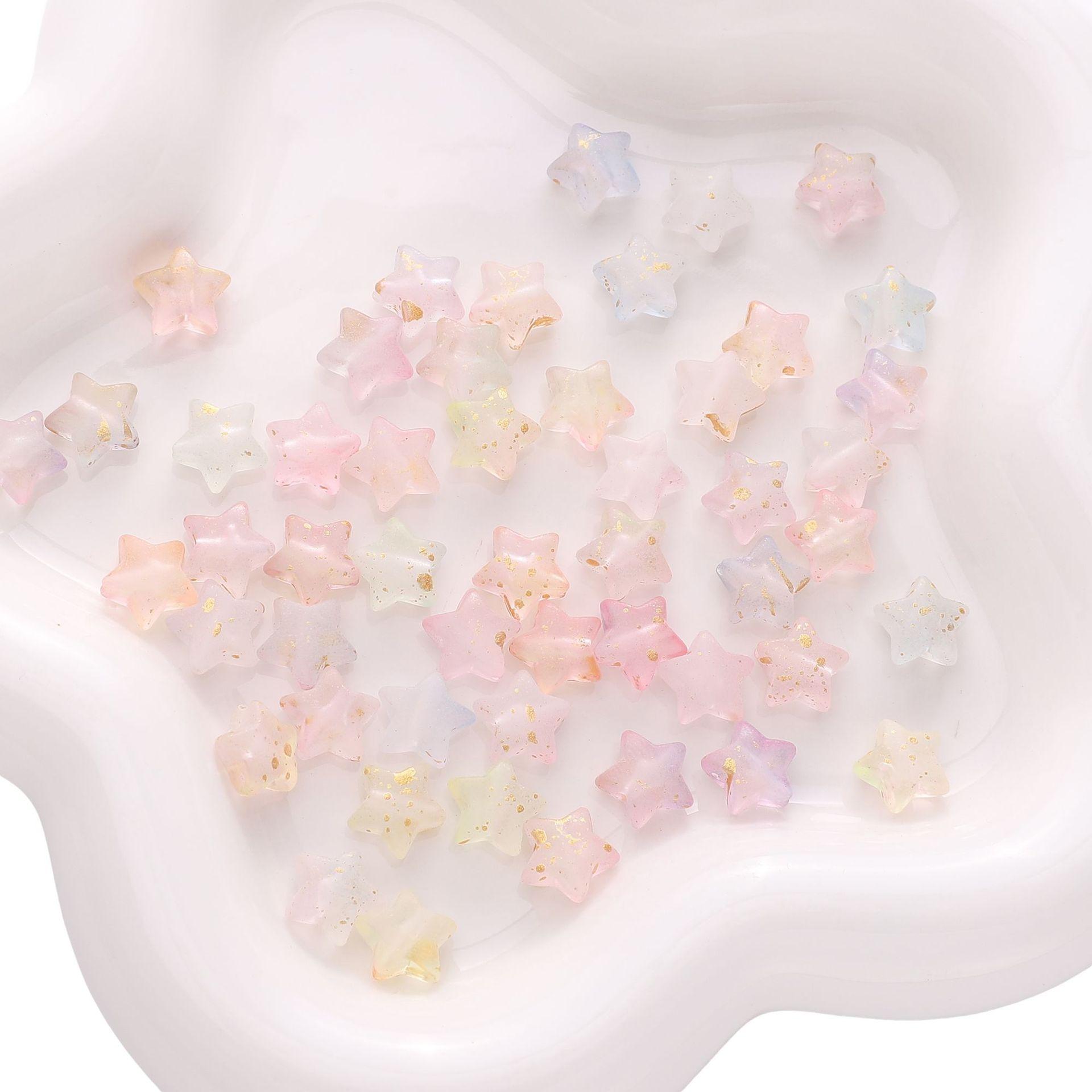 

Бусины ручной работы 10*9 мм акриловые полупрозрачные цветные точки золотая пентаграмма самодельные украшения аксессуары ручная нить бусины сумка подвеска россыпью бусины about 50 pieces x 1 bag