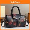 Boston Tote Bag With Splicing Prints And Pu Material For Daily Casual Use