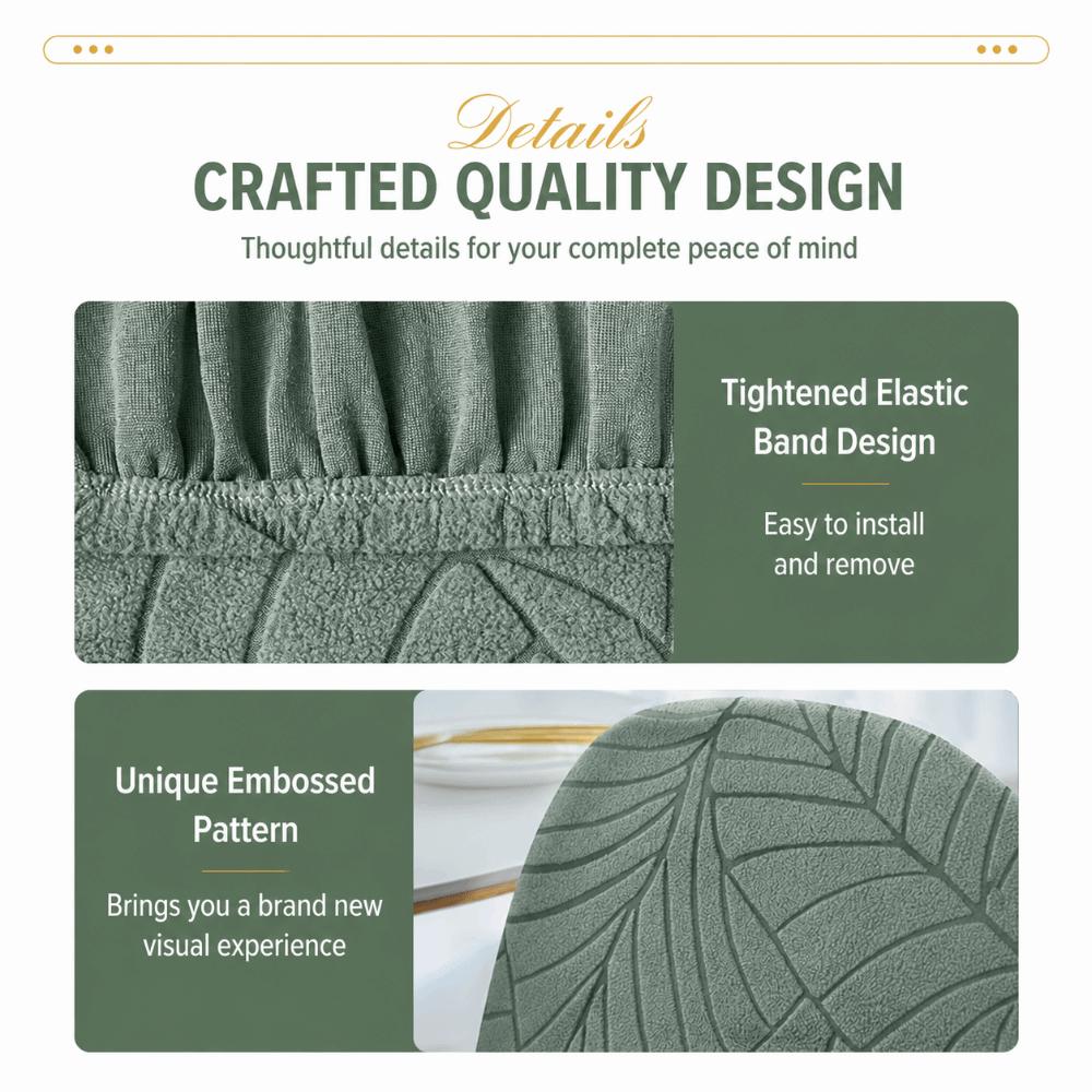 Leaf Jacquard Chair Seat Slipcover Solid Color Elastic All-inclusive Chair Covers Dust-proof Stretch Spandex Chair Protector
