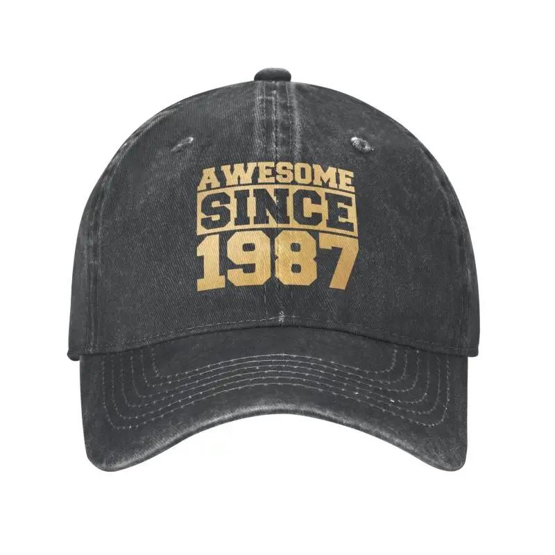Punk Unisex Cotton Awesome Since 1987 Baseball Cap Adult Adjustable Dad Hat Men Women Sun Protection