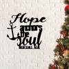 Iron Wall Art Hope and Dreams Gold Ribbon Decor for Living Room Garden Gift