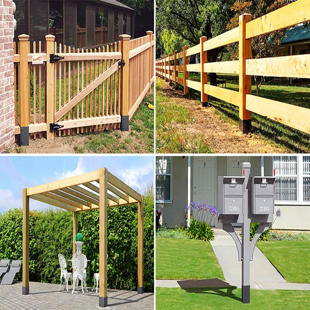 1 Sada Chránič Základny Poštovní Schránky Náhradní Držák Kovový Kryt Velká Zátěž Vyrovnávací Nohy Pevný Kryt Sloupku Pro Plot