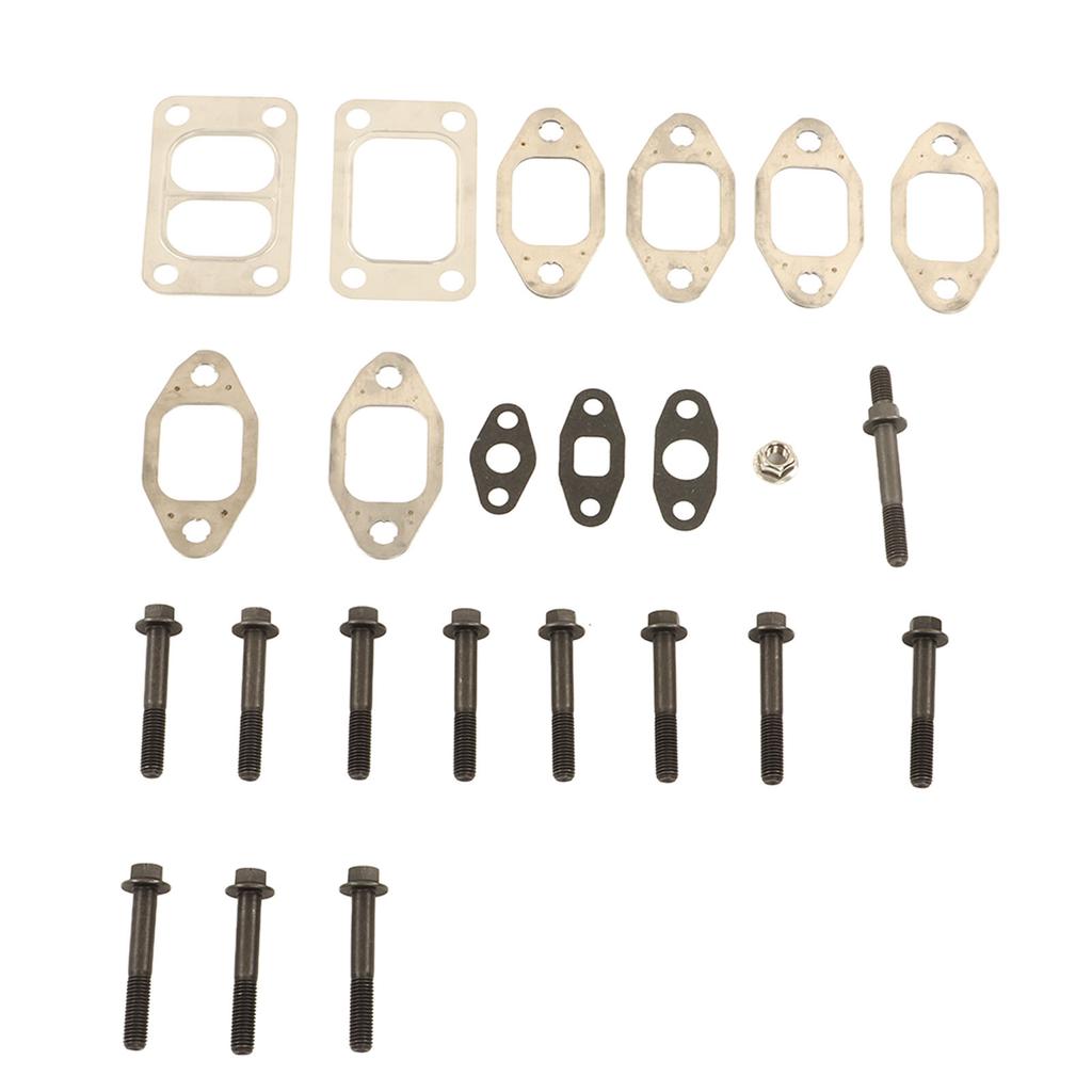 24pcs Exhaust Manifold Bolt Gasket Kit Metal Alloy Replacement for Dodge for Cummins 5.9L 12V