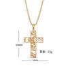 Hip Hop Punk Crown of Thorns Jesus Cross Necklace for Men Stainless Steel Gold Plated Crucifix Pendant Necklaces Jewelry