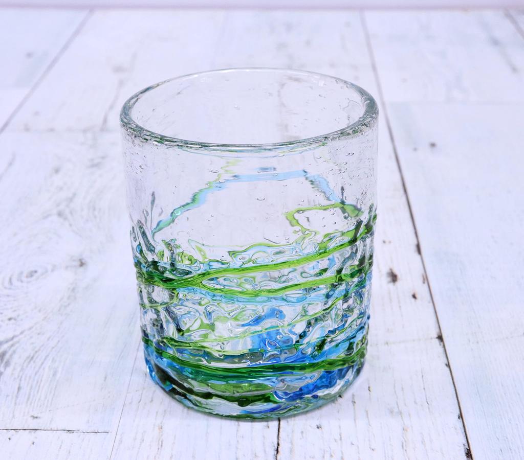 Castle Enterprise Neu [Amazon.co.jp Exklusiv] [Kommerzielles Set] Instagrammable Gläser im Korallen-Stil (Groß) Wasser & Grün, 6er-Set