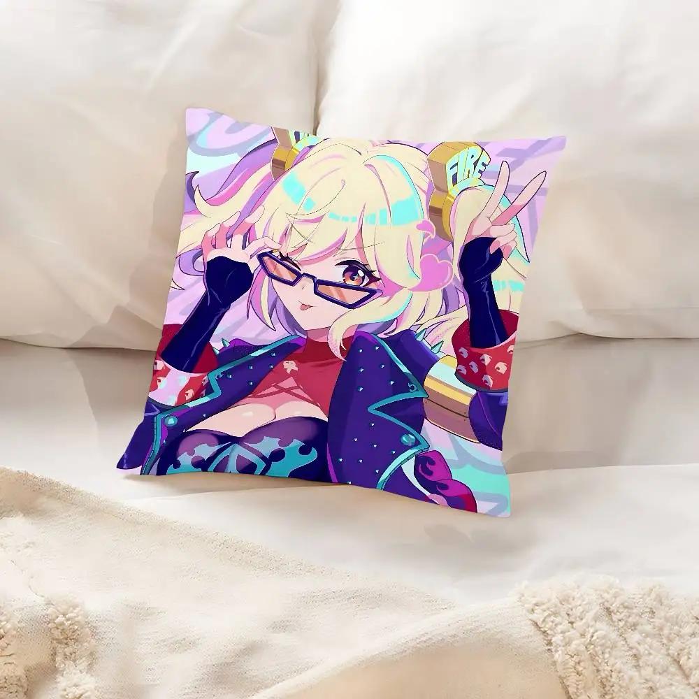 Anime Z-Zenless Zone Zero Kissenbezug Kissenbezug Weich Niedlich Dekokissenbezug Für Auto Sofa Kissenbezug Polyester Mit Reißverschluss