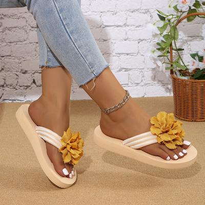 Nya Sommartofflor Utomhus Strandtofflor Blommor Casual Platta Tofflor Skor för Kvinnor Slides Slides Damtofflor Dam