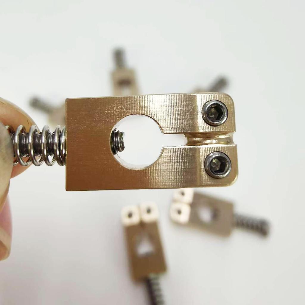 6-piece Set of Round-hole Bridge Natural Brass and Natural Stainless Steel Electric Guitar Bridges String Guide Bridge