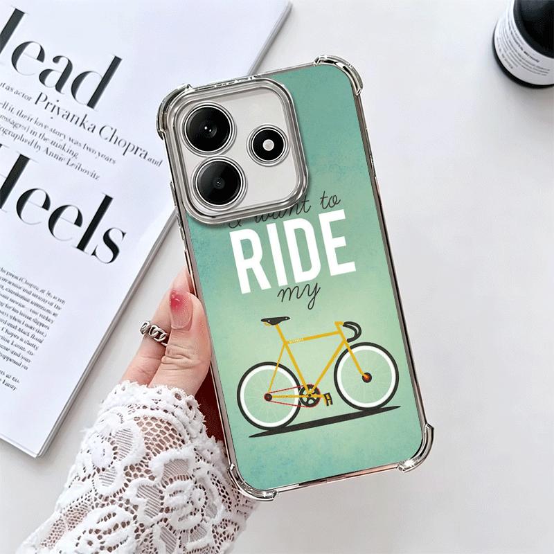 

Bicycle Bike Sports Plating Phone Case For Xiaomi Redmi Note 14 15 Pro Plus 13 12 11 11S 11T 10 9S 9 5G Anti-Fall Airabag Cover Redmi Note 10 Pro 4G