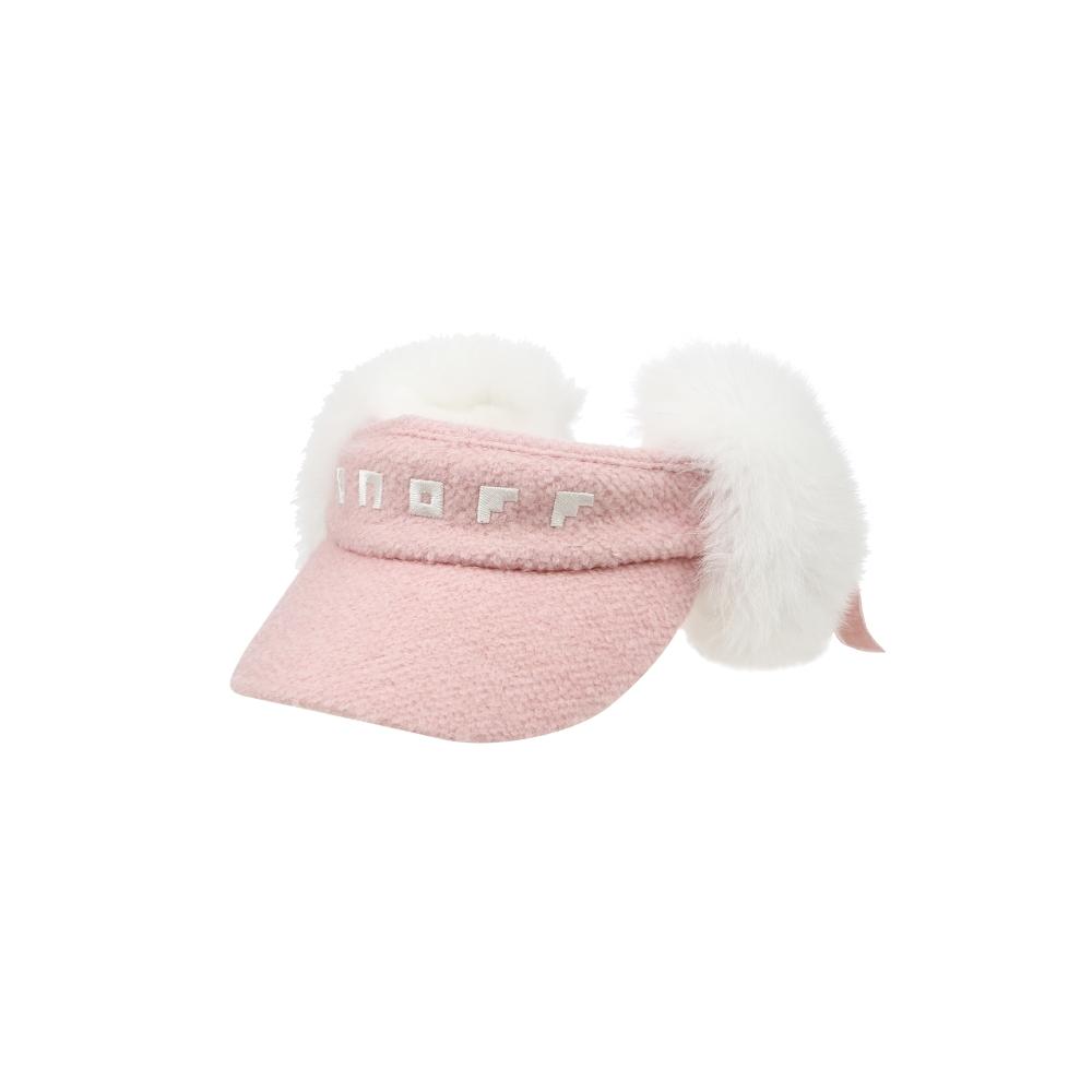 ONOFF Women'S Real Fox Fur Visor Of8613Lb_Pink